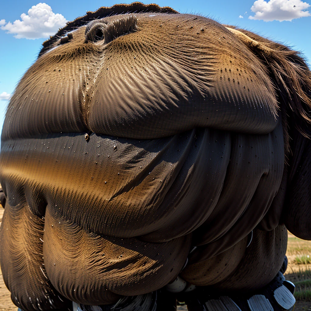 A black feral stallion standing with their butt facing the viewer presenting their huge testicles and big flared equine penis below , penis behind testicles, Masterpiece, highly detailed image, highly detailed genitalia, 4k, 4k resolution+, by Truegrave9, by Virtyalfobo, by Chunie, by Clockhands, equine penis+, flared penis, black fur, ebony body, muscular, barn stall, huge penis, testicles, black penis+, horsecock, medial ring, swollen flare, puffy anus, raised tail, plump testicles, Feral, low pov,