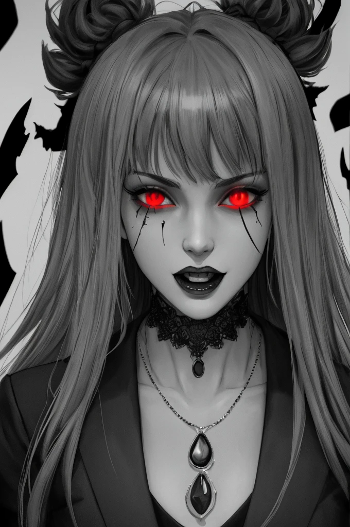 Goth man, solo have 3 faces, the first face has an evil aura, the second face has a sad aura and the third face has a happy aura, the face with a happy aura is in the middle position, long hair, looking at viewer, red eyes, jewelry, necklace, black background, portrait, glowing eyes, by vergvoktre, dramatic, gritty, intense, distorted face, nightmare, intricate details, hyperdetailed, cinematic, dark shot, film grainy, soothing tones, muted colors, technicolor, looking at viewer, red eyes, have 3 faces, the first face has an evil aura, the second face has a sad aura and the third face has a happy aura, the face with a happy aura is in the middle position, creepy BREAK outdoors, twilight, raytracing BREAK d4rk4rt artstyle, monochrome, greyscale