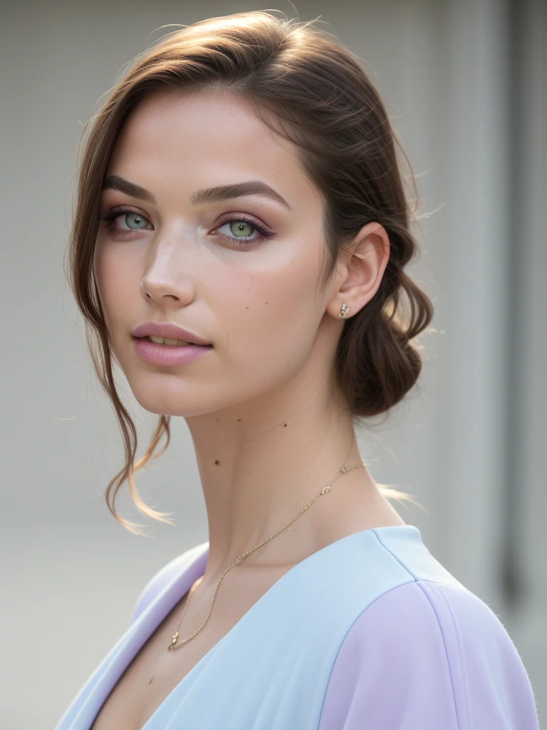 (masterpiece),(Highest image quality),top quality,(extremely detailed),4K,(8K),super detailed,Fashion model, 25 years old,profile, [[[[closure]]], [[[[chest]]]], [[[[head]]], [shoulder]]]]], Perfect Eyes, Perfect Iris, Perfect Lips, Perfect Teeth, Perfect Skin, Soft headlight, Shine, High Dynamic Range, (pastel colour: 1.2)