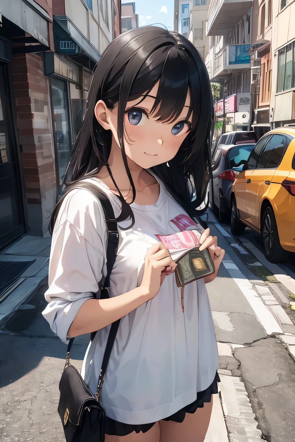Woman holding a wallet