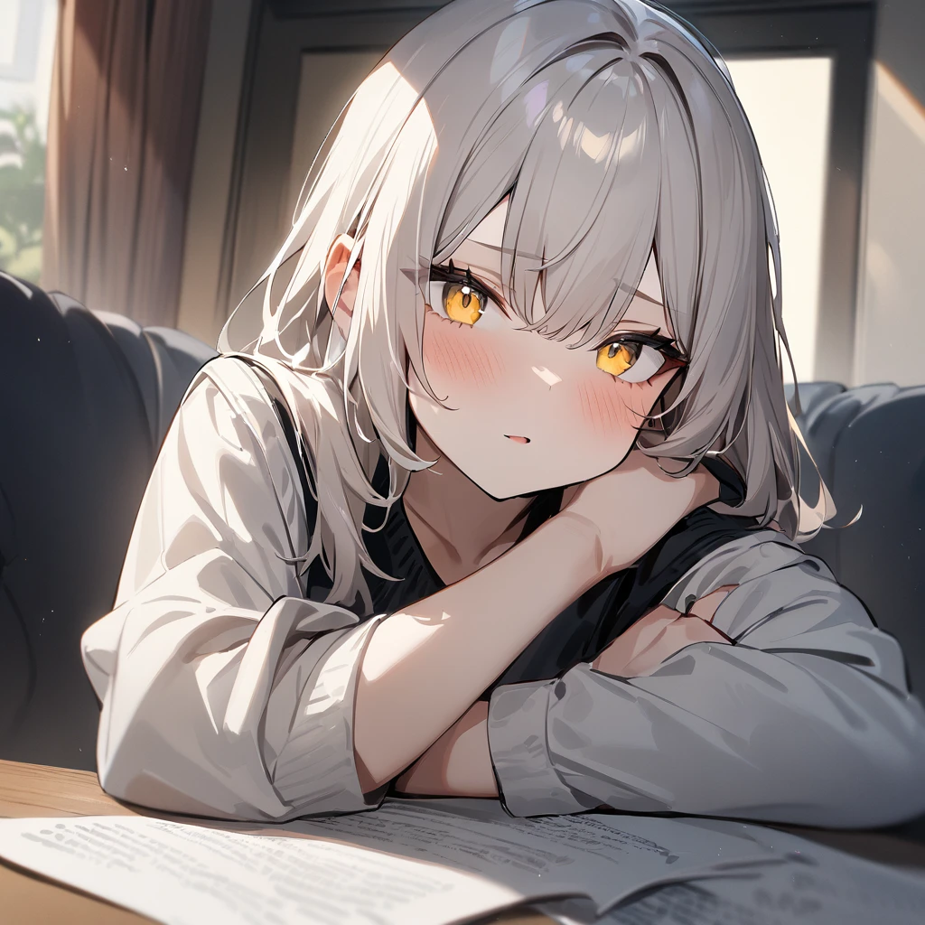 1girl,pale hair,yellow eyes,pale eyes,masterpiece,best quality,very aesthetic,absurdres