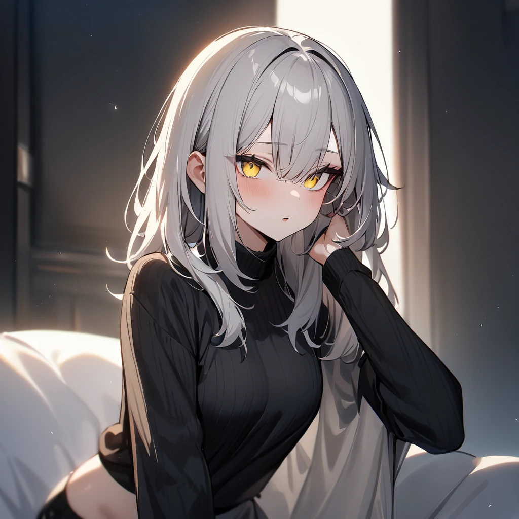 1girl,pale hair,yellow eyes,pale eyes,masterpiece,best quality,very aesthetic,absurdres