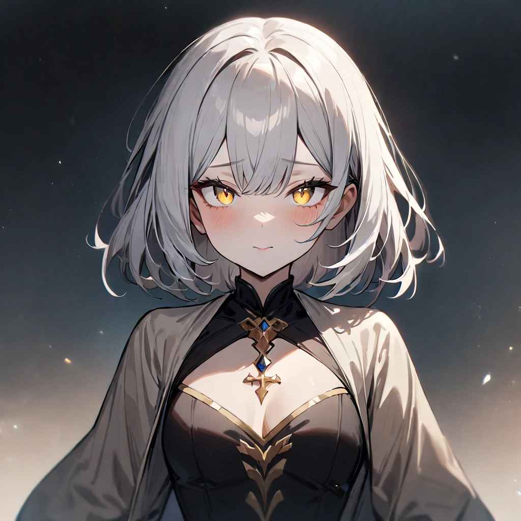 1girl,pale hair,yellow eyes,pale eyes,masterpiece,best quality,very aesthetic,absurdres,(front view)