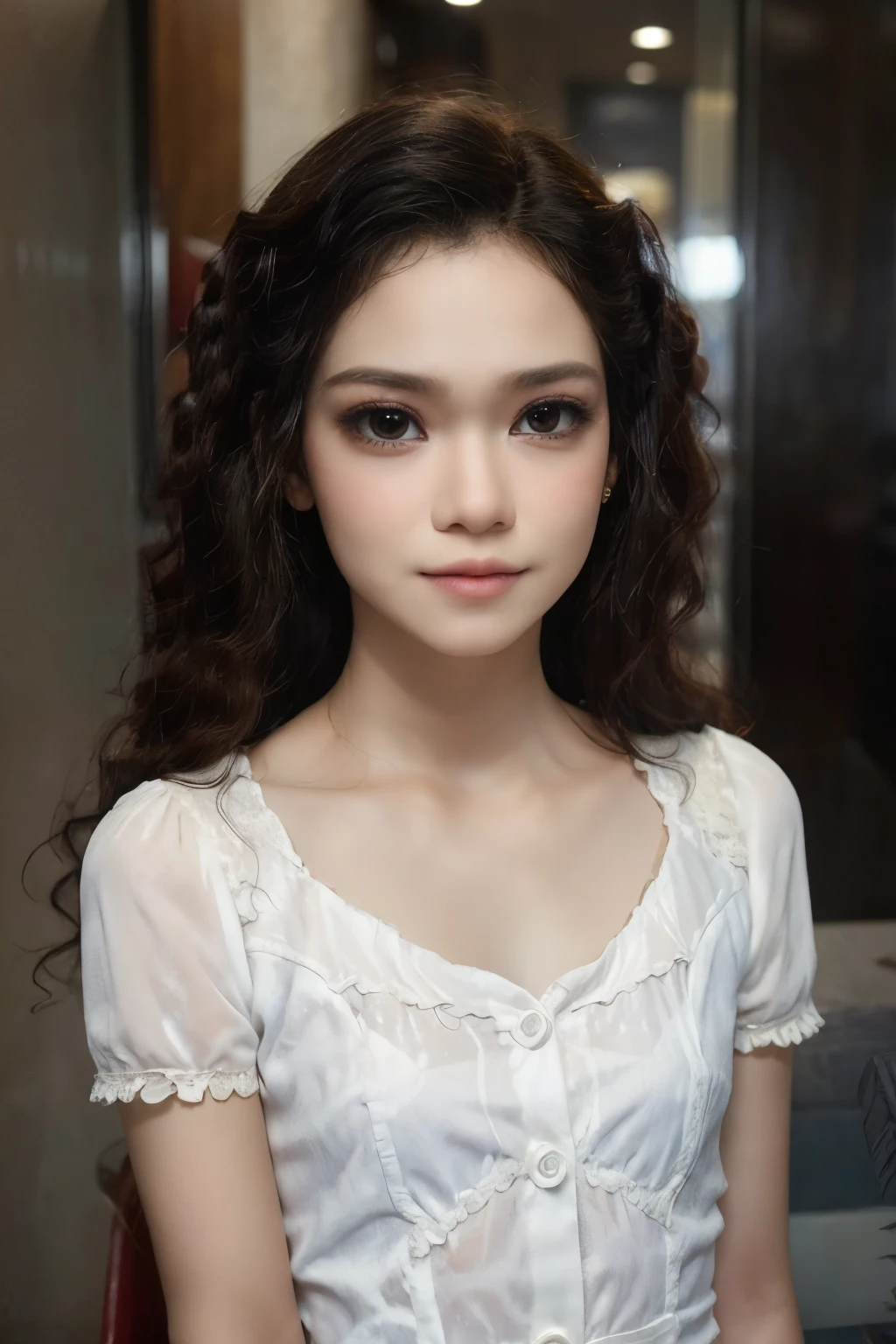 ((STRADDLING)), (Wearing Swimsuit), (((AFRO STYLE HAIR ))), masutepiece, High quality, UHD 32K, Realistic face, Realistic skin feeling , A Malay Lady, 8 years old, , Very cute and baby-like face, (((FLAT CHEST))), (MATRIX WORLD), ((look In front at the camera and SADNESS)), ((())), (((CUTE GIRL))), ((BLACK LIPS)), ((WHITE PURPLE)), ((CHUBBY)), (undress).