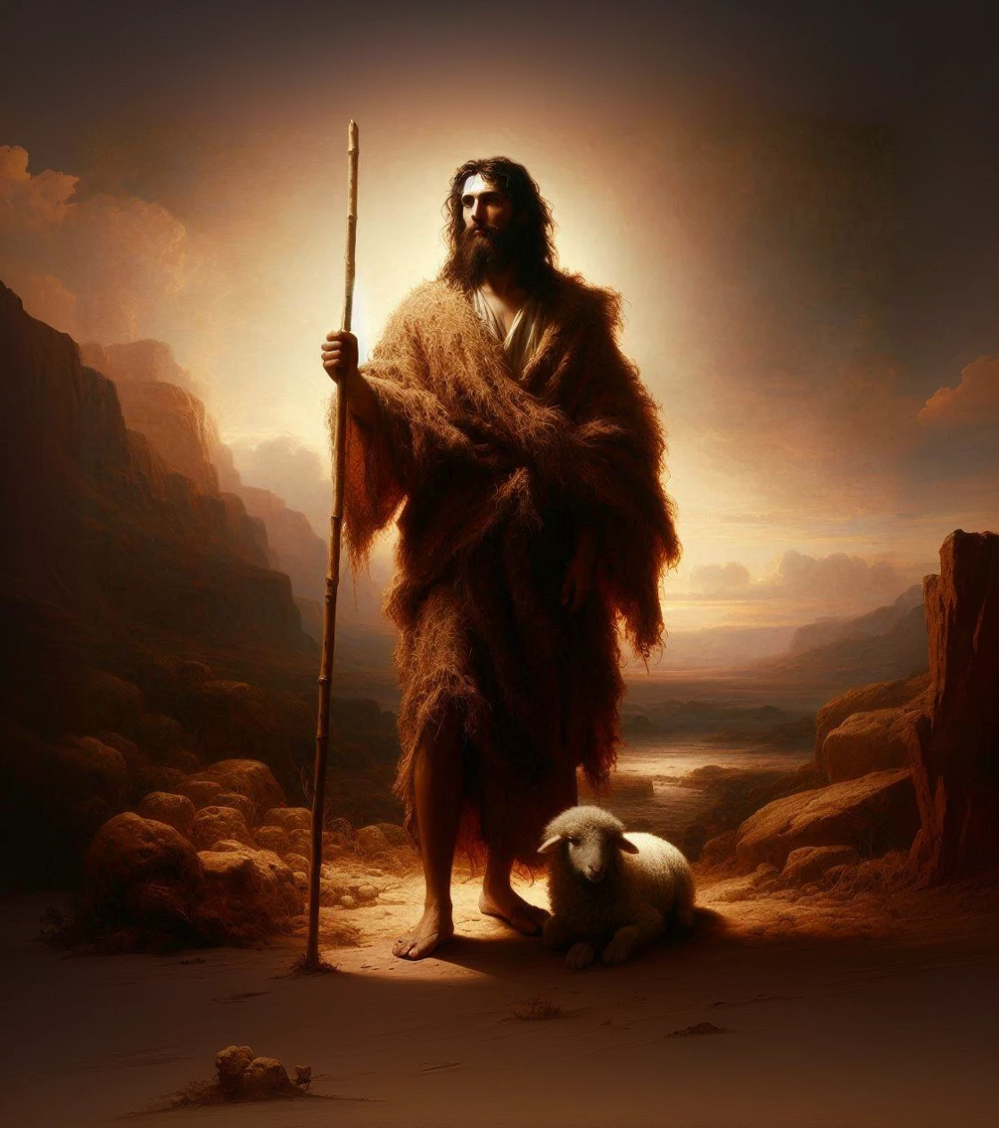 Please expand this image of Saint John the Baptist in the desert