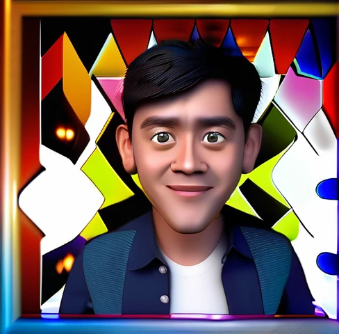 A photo of A man karikatur 3D render 3D Pixar style plain white background