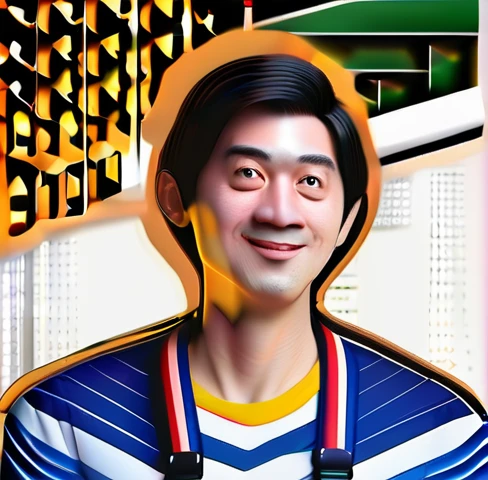 A photo of A man karikatur 3D render 3D Pixar style plain white background