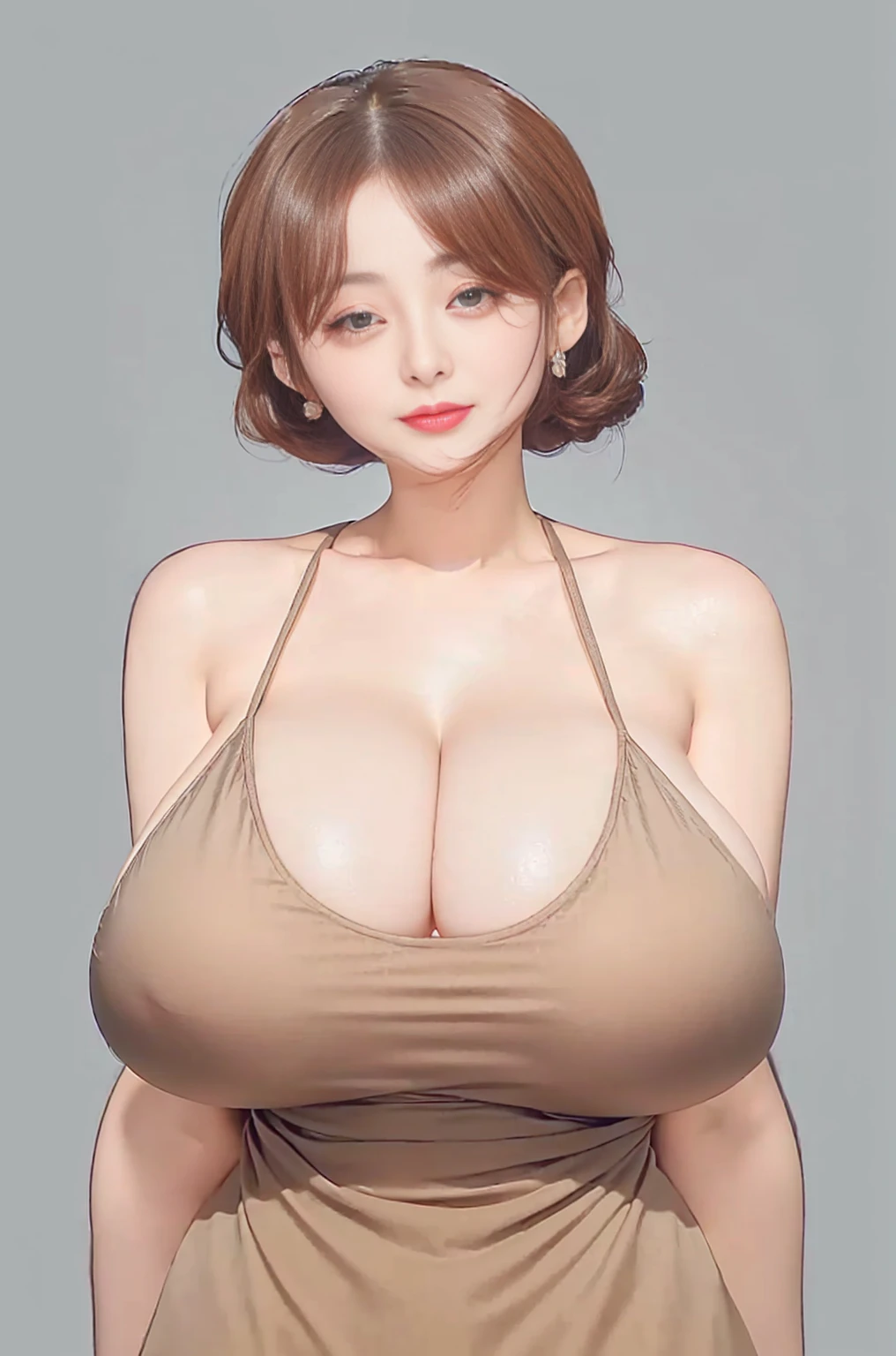 picture of a girl, fan bingbing, in a dress with big breasts, oppai, big breasts!, with a large breasts, big breasts!!, oppai proportions, big breasts, with large breasts, cleavage, large breasts, breasts covered and sfw, thicc, sie boob, sfw huge breasts, covered breasts, large breasts size, [ 4 k digital art ]!!