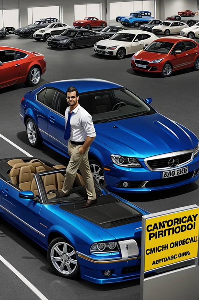 A man works in a car dealership and sells cars in English comic book 10 pictures