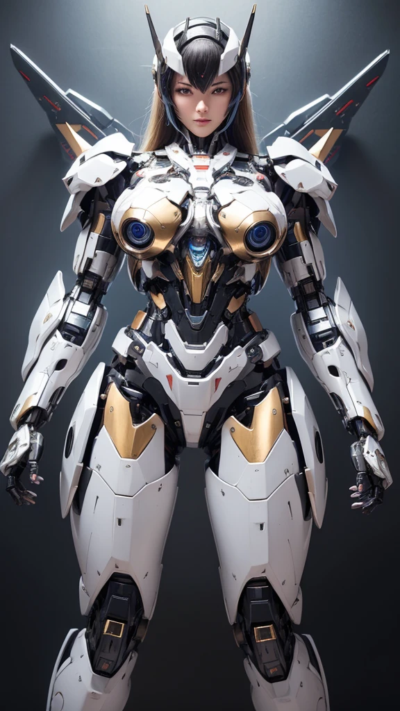 Textured skin, Super Detail, high details, High quality, Best Quality, hight resolution, 1080p, hard disk, Beautiful,(Super Heroine),Oppai Missile,beautiful cyborg woman,Mecha Cyborg Girl,Battle Mode,Girl with a Mecha Body,She wears a battle cyborg mech with a weapon,Fulll body Shot