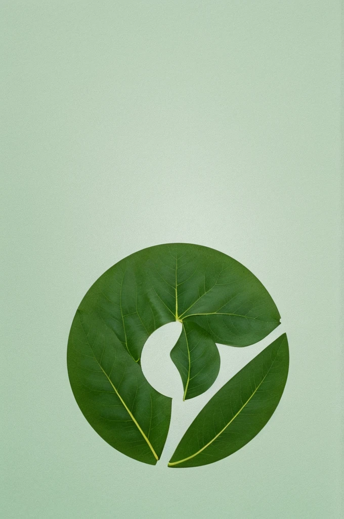 Draw a minimalistic simple sleek logo with an image of birch leaves and a schematically inscribed brown circle. Place the circle on a light green background. Make the logo in a minimalist style.