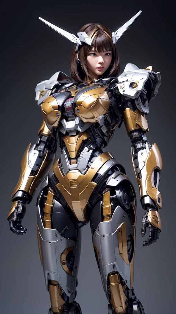 Textured skin, Super Detail, high details, High quality, Best Quality, hight resolution, 1080p, hard disk, Beautiful,(Super Heroine),Oppai Missile,beautiful cyborg woman,Mecha Cyborg Girl,Battle Mode,Girl with a Mecha Body,She wears a battle cyborg mech with a weapon,Fulll body Shot