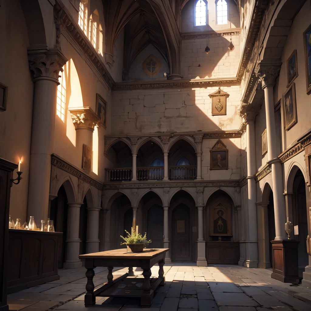 empty medieval museum room