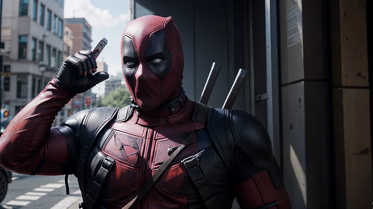 Deadpool playing mobile games
