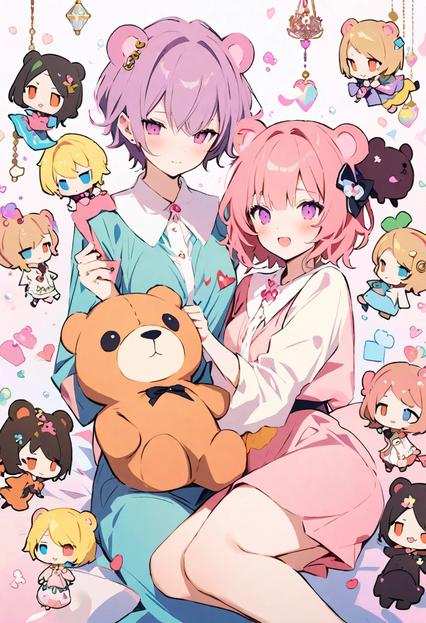 masterpiece, Highest quality, Illustration of the novel, High resolution, 18+ Adult content, Sensual, Intimate, Emotional, Passionate, romantic, sweet, Adorable, Innocent, Pure, Charmな, Charmな, Charm, mysterious, Charmな, Charmな, Immersive, Charmな, dream-like, Surreal, Imaginative, Whimsical, Artistic, Avant-garde, timeless, elegant, Sophisticated, chic, Sophisticated, personality, original, CharmなBREAK ((chibi,Cute Lori:1.3)), ((Bear Costume:1.3)),