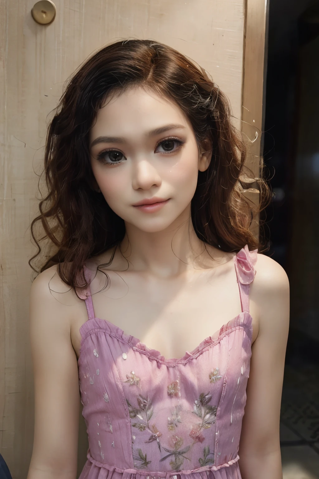 ((STRADDLING)), (Wearing Swimsuit), (((AFRO STYLE HAIR ))), masutepiece, High quality, UHD 32K, Realistic face, Realistic skin feeling , A Malay Lady, 8 years old, , Very cute and baby-like face, (((FLAT CHEST))), (MATRIX WORLD), ((look In front at the camera and SADNESS)), ((())), (((CUTE GIRL))), ((BLACK LIPS)), ((WHITE PURPLE)), ((CHUBBY)), (undress).