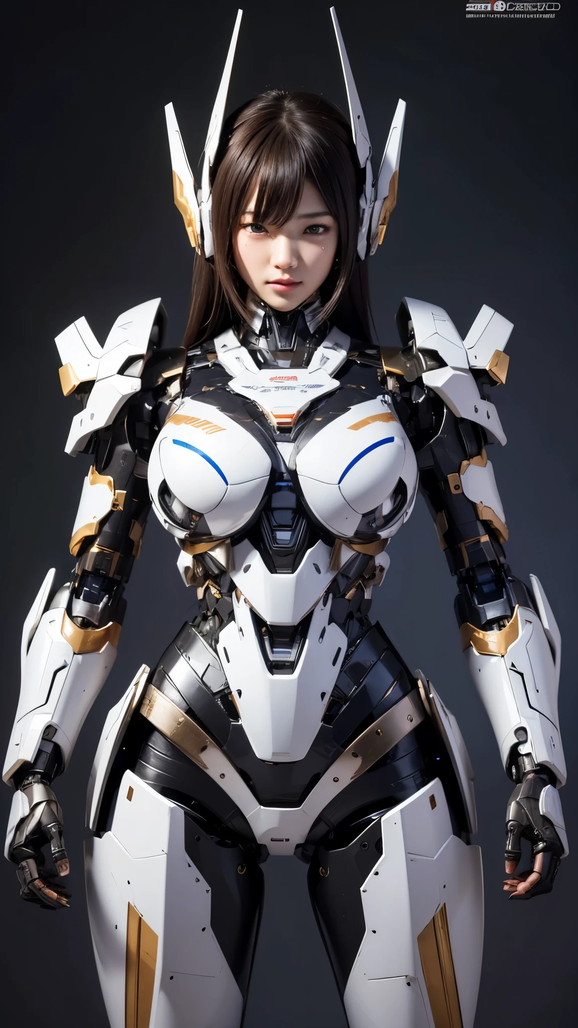 Textured skin, Super Detail, high details, High quality, Best Quality, hight resolution, 1080p, hard disk, Beautiful,(Super Heroine),Oppai Missile,beautiful cyborg woman,Mecha Cyborg Girl,Battle Mode,Girl with a Mecha Body,She wears a battle cyborg mech with a weapon,Fulll body Shot