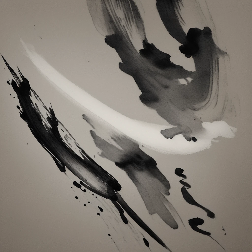 ink wash art, traditional Chinese, flowing brushstrokes, subtle gradients, a sword-pulling general
