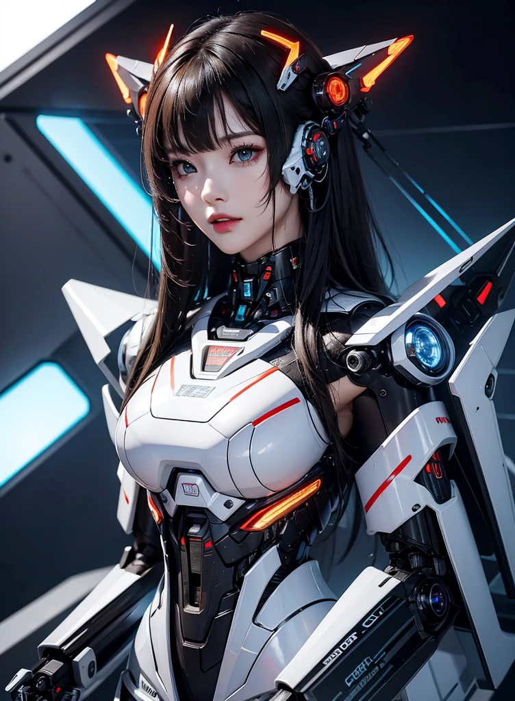  Very detailed, Advanced Details, high quality, 最high quality, High resolution, 1080P, hard disk, beautiful,(cyborg),beautifulcyborgの女性,メカcyborg少女,Battle Mode,Mecha Body Girl,Able to launch missiles from the chest,Can fire machine guns from both hands