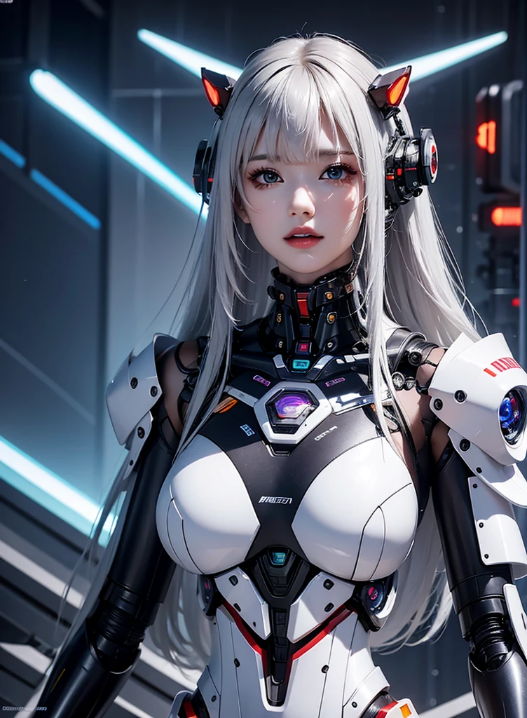 Very detailed, Advanced Details, high quality, 最high quality, High resolution, 1080P, hard disk, beautiful,(cyborg),beautifulcyborgの女性,メカcyborg少女,Battle Mode,Mecha Body Girl,Able to launch missiles from the chest,Can fire machine guns from both hands