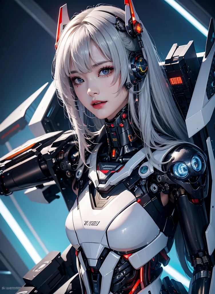  Very detailed, Advanced Details, high quality, 最high quality, High resolution, 1080P, hard disk, beautiful,(cyborg),beautifulcyborgの女性,メカcyborg少女,Battle Mode,Mecha Body Girl,Able to launch missiles from the chest,Can fire machine guns from both hands