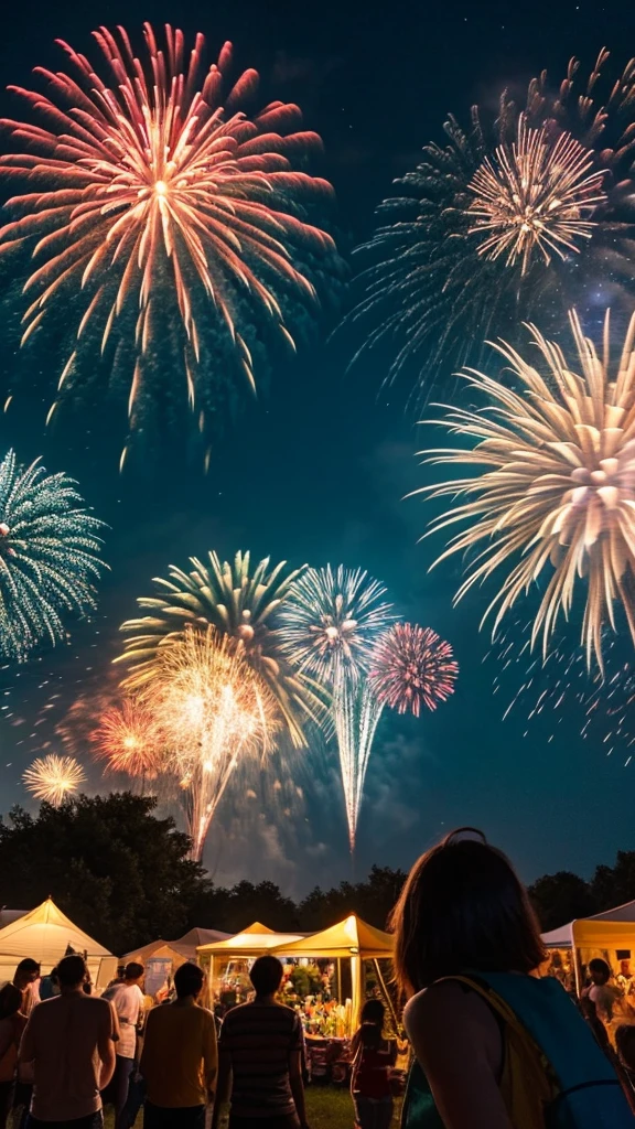 Summer Night Festivities Fireworks in the sky