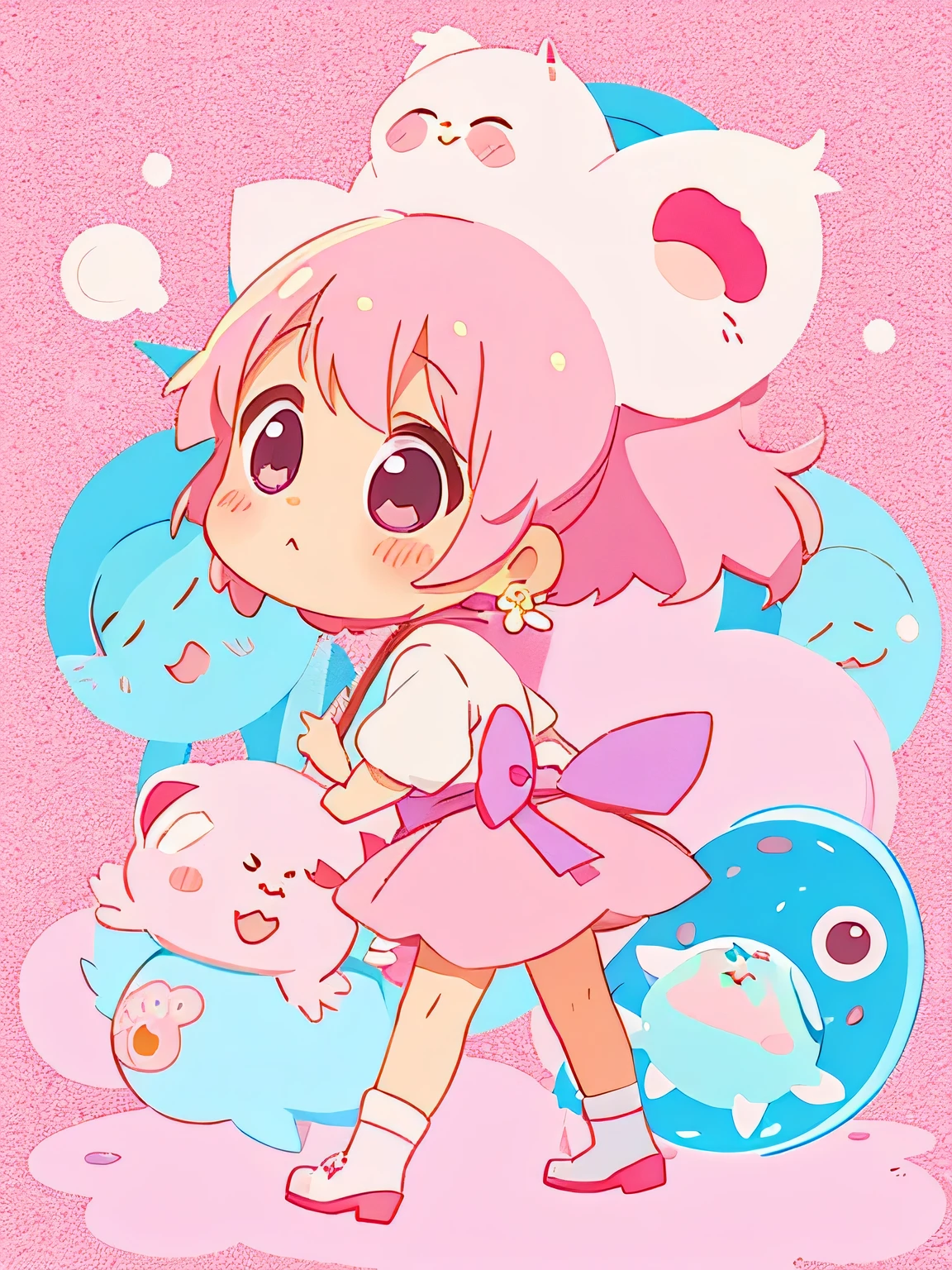 Momoko Sakura style、Kawaii Design, No people、(((Cute amoeba))), ペプシコーラ、