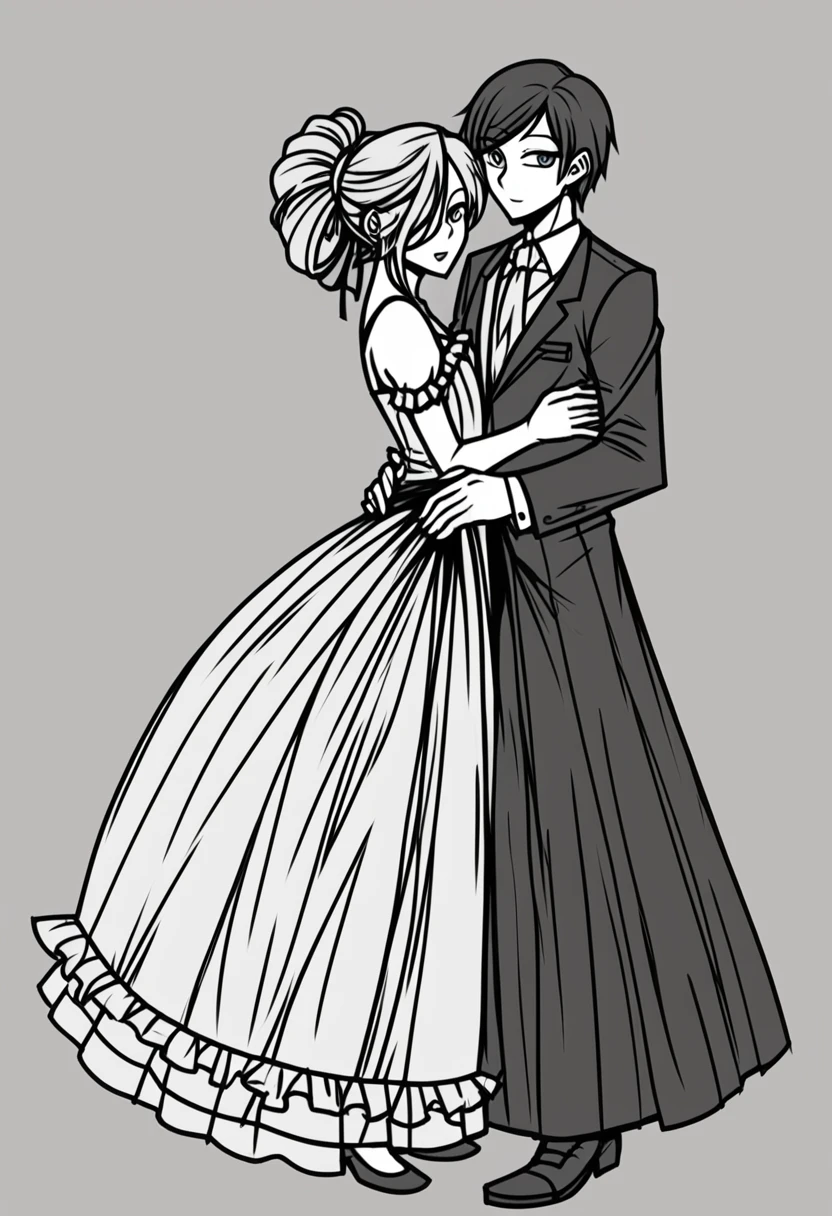 White and black, wedding, lesbian