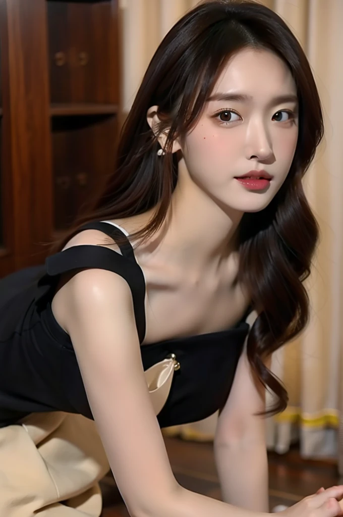 bsurderes, Raw photo, Extremely delicate and beautiful, masutepiece, Best Quality, Ultra High Resolution, 16K, hyper realisitic, Ultra-detailed, Perfect Anatomy, Ultra-detailed細なスキン, Perfect figure, Very detailed CG 8k wallpaper, in her 20s, Very slim body, Narrow waist, Very small head, Very small face, Delicate facial features, tear moles, Earring, thin legs, (very massive round chest), Girls, Full body shot, Short hair, Wavy Hair, ((Business Suit)), Blouse, Skirt, Bare shoulder,
information
