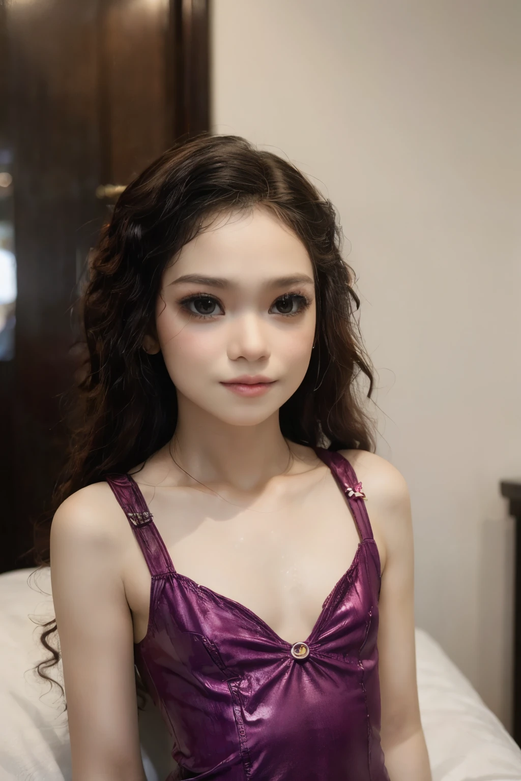 ((STRADDLING)), (Wearing Swimsuit), (((AFRO STYLE HAIR ))), masutepiece, High quality, UHD 32K, Realistic face, Realistic skin feeling , A Malay Lady, 8 years old, , Very cute and baby-like face, (((FLAT CHEST:1.4))), (MATRIX WORLD), ((look In front at the camera and SADNESS)), ((())), (((CUTE GIRL))), ((BLACK LIPS)), ((WHITE PURPLE)), ((CHUBBY)), (undress).