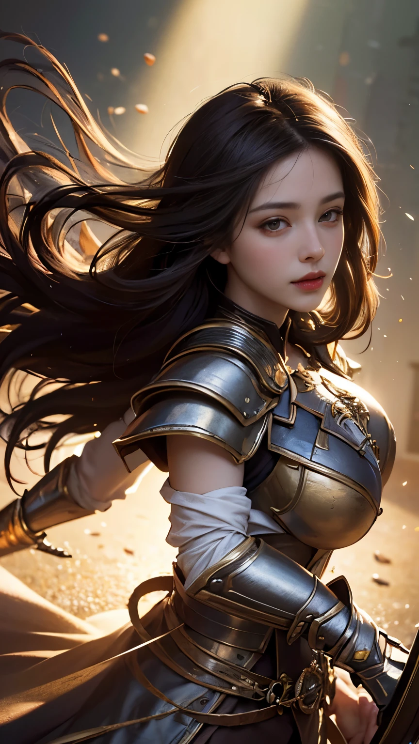 8K resolution, masterpiece, Highest quality, Award-winning works, unrealistic, sole sexy lady, healthy shaped body, 25 years old, white wavy long hair, hair band, big firm bouncing bust, ancient roman military commander's armor, Complicated armor, royal coat of arms, elegant, Very detailed, Digital Painting, artステーション, コンセプトart, Smooth, Sharp focus, shape, artジャム、Greg Rutkowski、Alphonse Mucha、William Adolphe Bouguereau、art：Stephanie Law , Magnificent royal background, Royal Jewel, nature, Full Shot, Symmetric, Greg Rutkowski, Charlie Bowwater, beep, Unreal 5, Surreal, Dynamic Lighting, ファンタジーart, Complex colors, Colorful magic circle, flash,  dynamic sexy poses