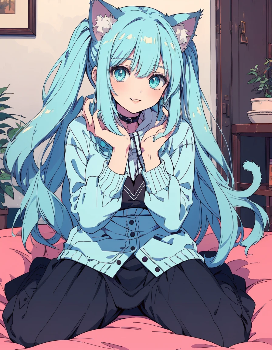 Demons, black clothed, horror castle, ((masterpiece, best quality:1.5)), ((Beautiful detailed cat aqua eyes:1.2)), cat ears, pale skin, small breasts, beautiful hands, beautiful fingers, EasyNegative