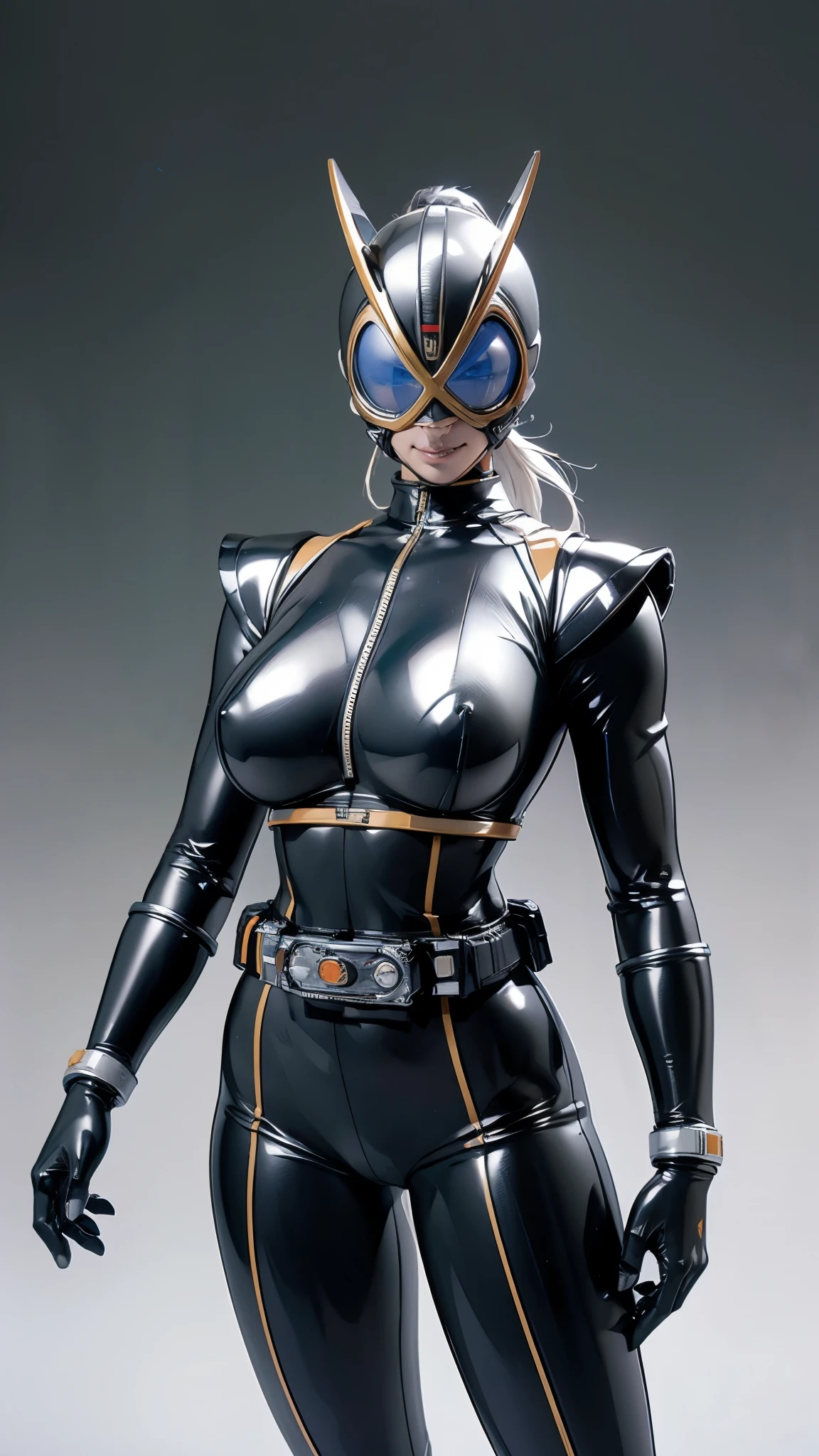 (masterpiece:1.2, Highest quality),(Very detailed),8K,wallpaper,Ultra-fine painting,Female Kamen Rider figure,Big Breasts,Thick thighs,(((whole body:1.5))),(Dynamic pose),Isometric 3D Diorama,Matte Paint,Decorated,(rider belt,gloves,antennae,black bodysuit,bodysuit,belt,armor,helmet)