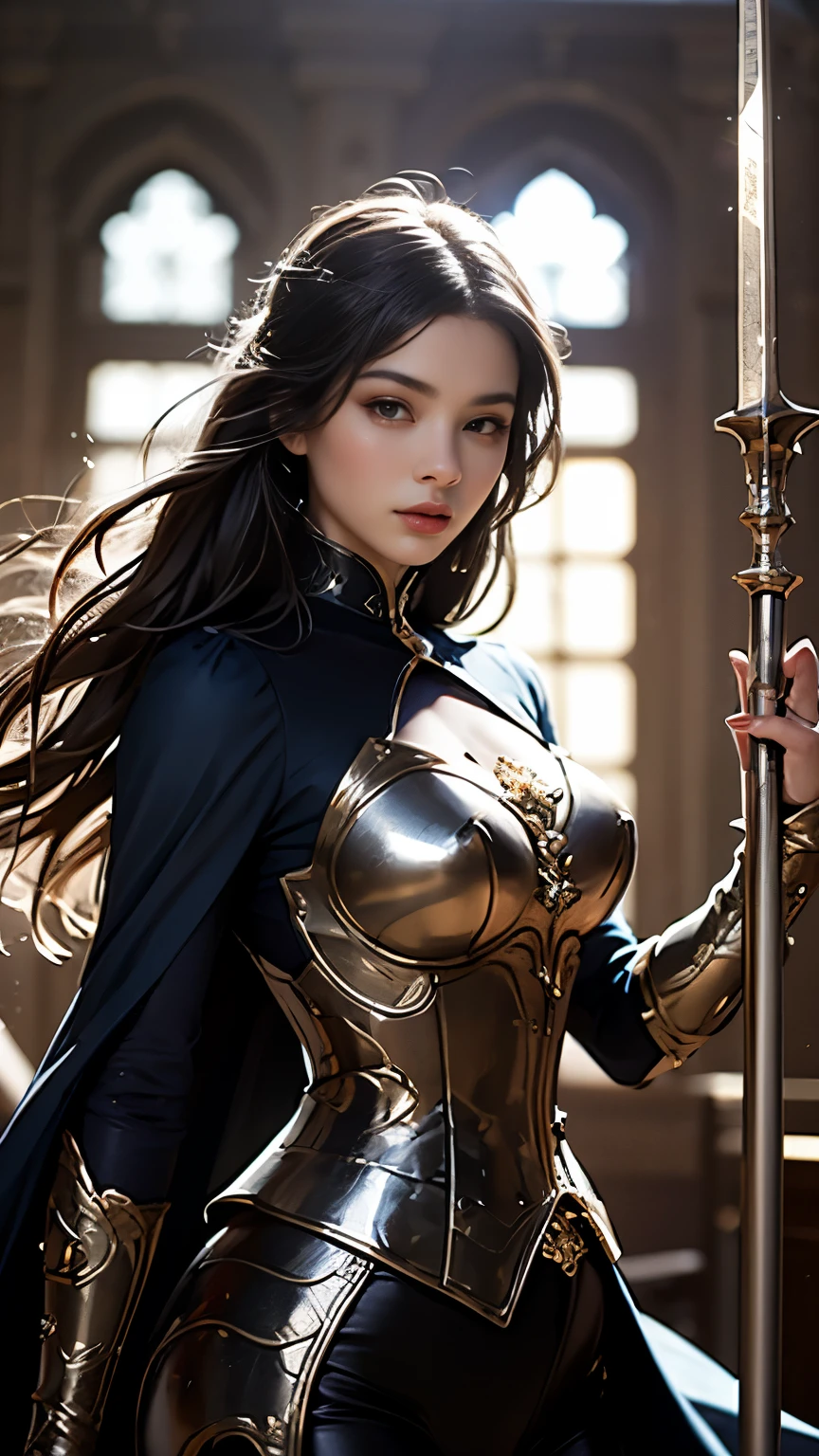 8K resolution, masterpiece, Highest quality, Award-winning works, unrealistic, sole sexy lady, healthy shaped body, 25 years old, white wavy long hair, hair band, big firm bouncing bust, ancient roman military commander's armor, Armor of complex construction that shines in seven colors, royal coat of arms, excalibur, elegant, Very detailed, Digital Painting, artステーション, コンセプトart, Smooth, Sharp focus, shape, artジャム、Greg Rutkowski、Alphonse Mucha、William Adolphe Bouguereau、art:Stephanie Law , Magnificent royal background, Royal Jewel, nature, Full Shot, Symmetric, Greg Rutkowski, Charlie Bowwater, beep, Unreal 5, Surreal, Dynamic Lighting, ファンタジーart, Complex colors, Colorful magic circle, flash, dynamic sexy poses