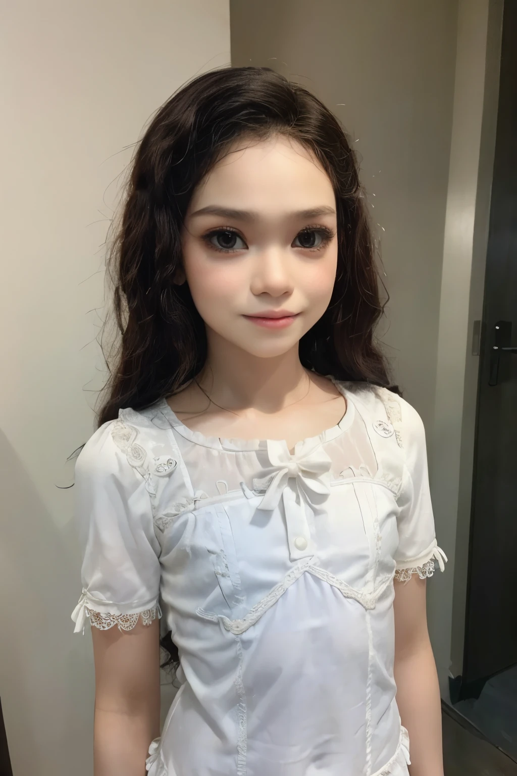 ((LACE)), ((STRADDLING)), (Wearing Swimsuit), (((AFRO STYLE HAIR ))), masutepiece, High quality, UHD 32K, Realistic face, Realistic skin feeling , A Malay Lady, 8 years old, , Very cute and baby-like face, (((FLAT CHEST:1.4))), (MATRIX WORLD), ((look In front at the camera and SADNESS)), ((())), (((CUTE GIRL))), ((BLACK LIPS)), ((WHITE PURPLE)), ((CHUBBY)), (undress).