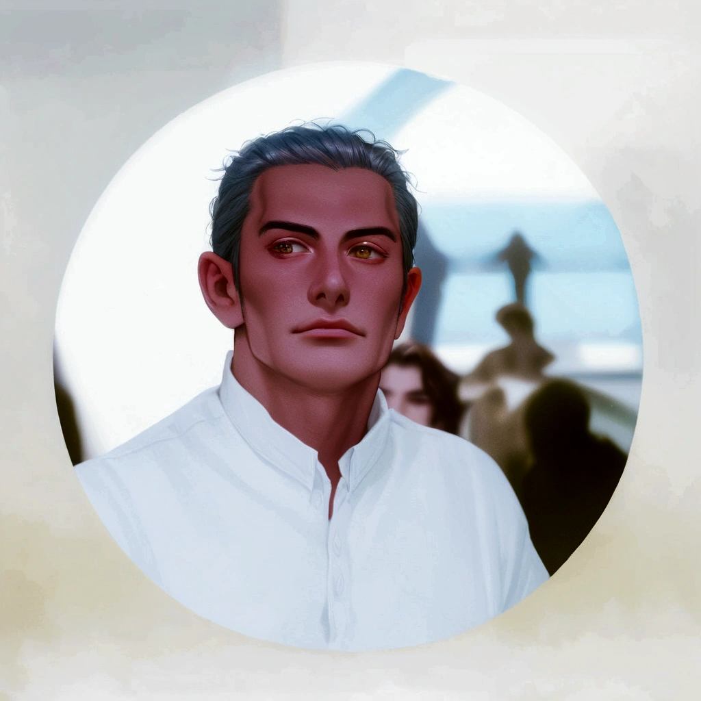 a close up of a man in a white shirt and a statue, Ignacio Fernandez Rios, herald ortega, salustiano garcia cruz, Ignacio Fernandez Rios, Carlos Ortega Elizalde, David Rios Ferreira, Juan Sanchez Cotan, victor maristane, Ignacio Rios, Carlos Huante, Daniel Mirante, Carlos Samuel Araya