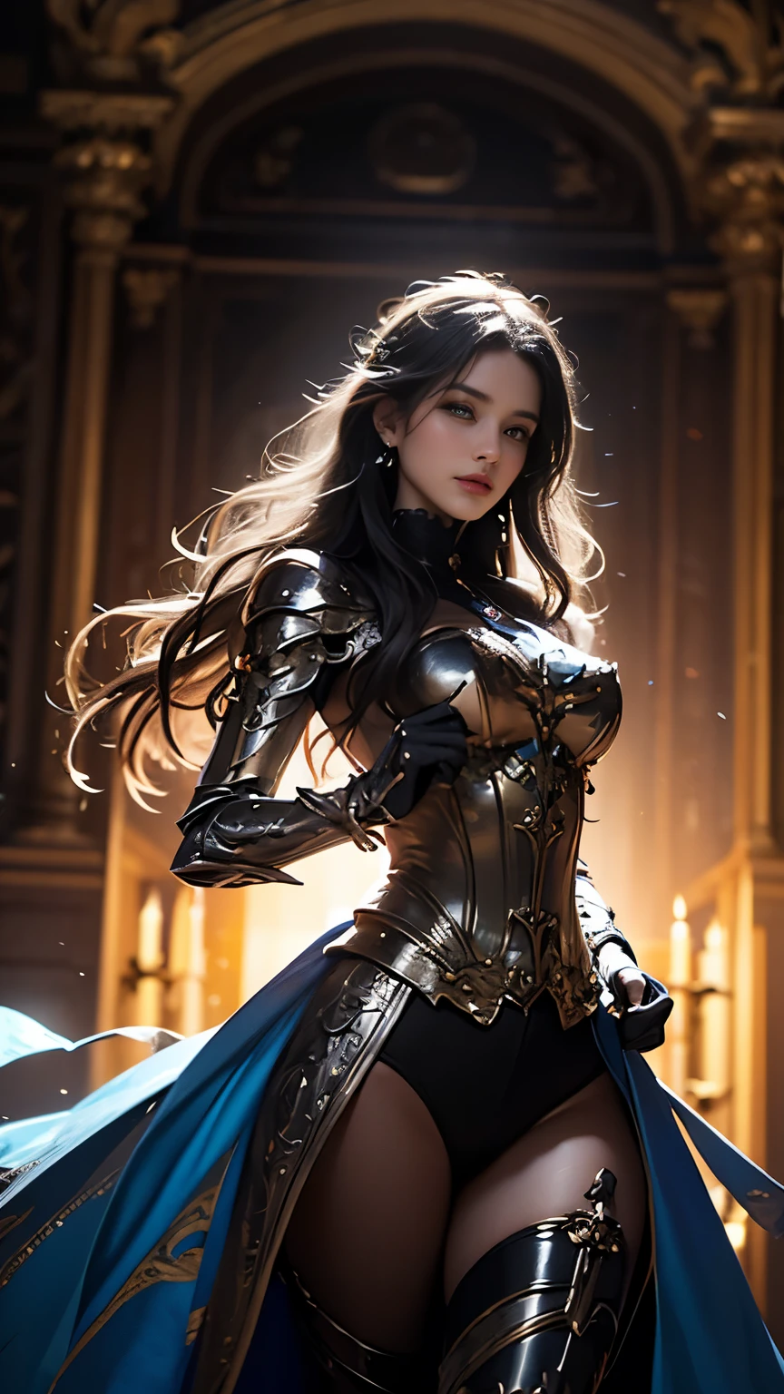 8K resolution, masterpiece, Highest quality, Award-winning works, unrealistic, sole sexy lady, healthy shaped body, 25 years old, white wavy long hair, hair band, big firm bouncing bust, ancient roman military commander's armor, Pure white armor with a complex structure, royal coat of arms, excalibur, elegant, Very detailed, Digital Painting, artステーション, コンセプトart, Smooth, Sharp focus, shape, artジャム、Greg Rutkowski、Alphonse Mucha、William Adolphe Bouguereau、art：Stephanie Law , Magnificent royal background, Royal Jewel, nature, Full Shot, Symmetric, Greg Rutkowski, Charlie Bowwater, beep, Unreal 5, Surreal, Dynamic Lighting, ファンタジーart, Complex colors, Colorful magic circle, flash,  dynamic sexy poses