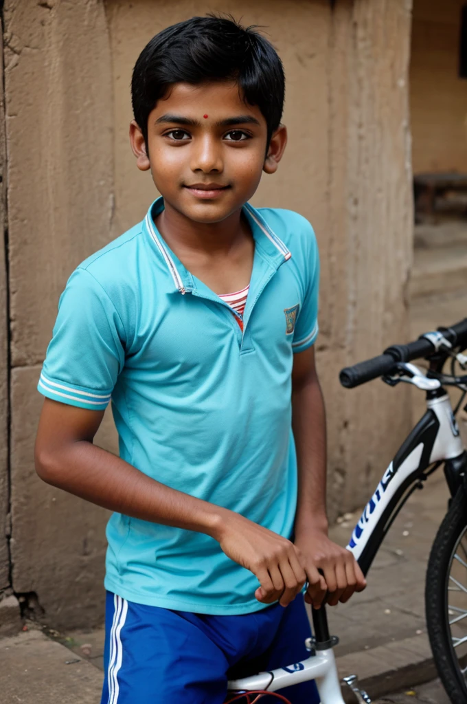 Indian boy riding bike