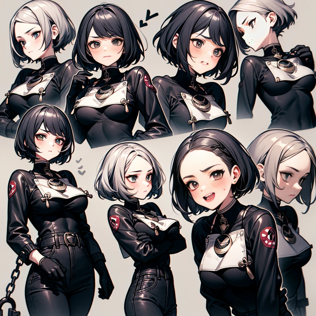 (masterpiece:1.2, best quality), (real picture, intricate details), (1lady, solo, multicolored hair, curvy upper body, big tits:1.2), ((NSFW)), ((character design sheet, Infographic drawing, Multiple sexy poses, white background:1.2)), the clothes are red and gold ar：avant-garde，avant-garde，Experiment with appearance：curlies，Dramatic makeup，Unconventional fashion choice behavior：rebelliousness、non-conformist、Provocation location：demon eyes,urban art district、Underground music venues Hobbies：Participation in punk shows、creating mixed media art、Try different subcultural values：individuality、Reality、Creative expression of inspiration：goth artmusic、Counterculture icons，Avant-garde art movement character traits：boldness、boldness、act outside the box