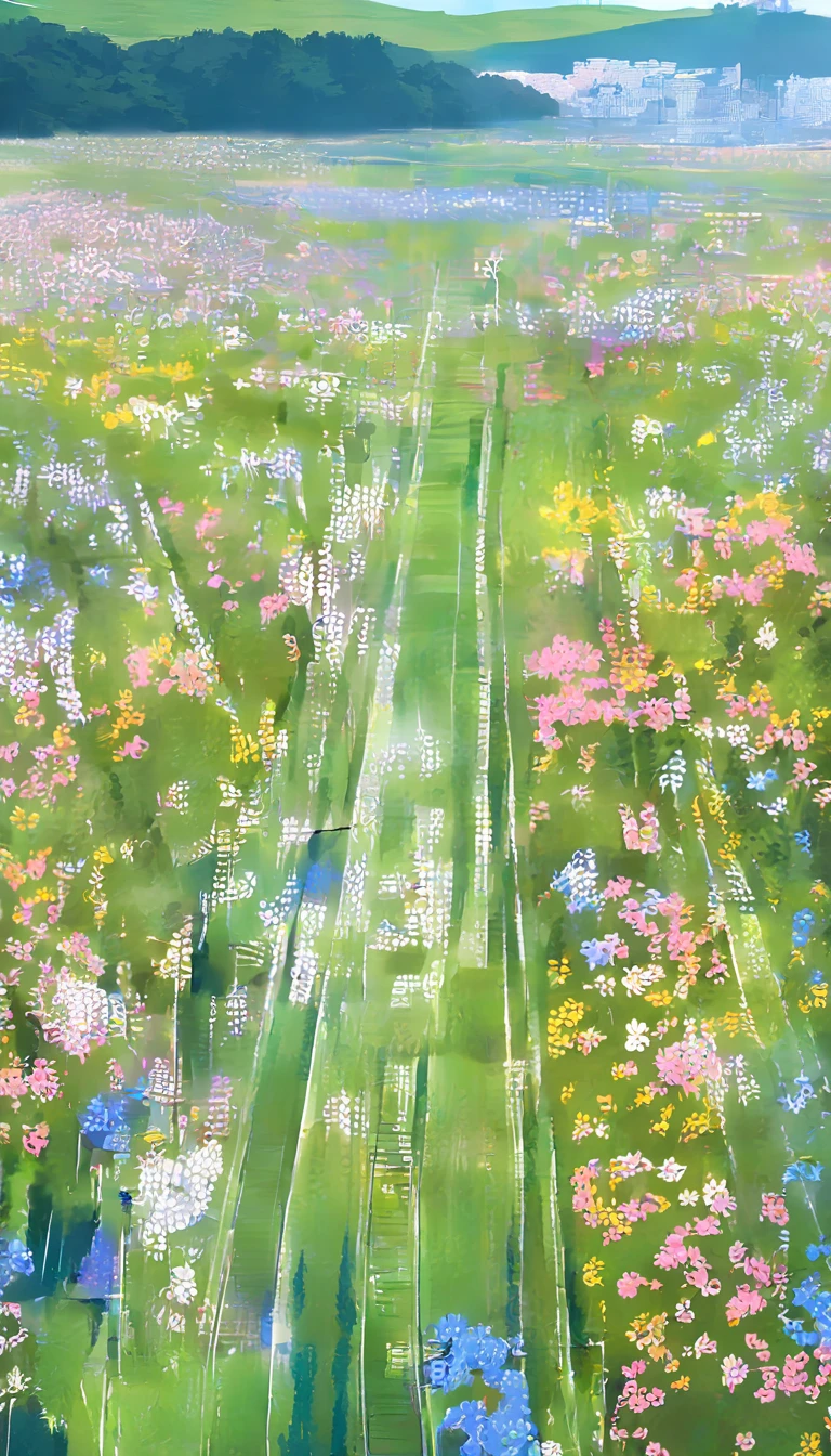Flower Field,hillside,Hiking, plateau, summer,nobody