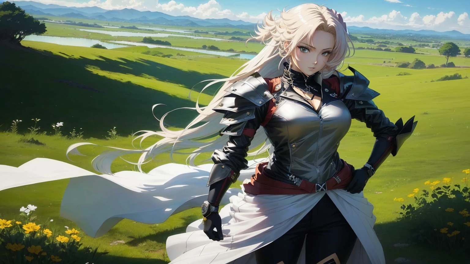 anime - image de style d'une femme en armure debout dans un champ, cushart krenz art clé féminin, artgerm et atey ghailan, 2. oeuvre fantastique d'anime cgi 5 d, Magnifique paladin femelle, par Krenz Cushart, d'une belle femme chevalier, fille en armure, Krenz Cushart et Artgerm, art de personnage époustouflant