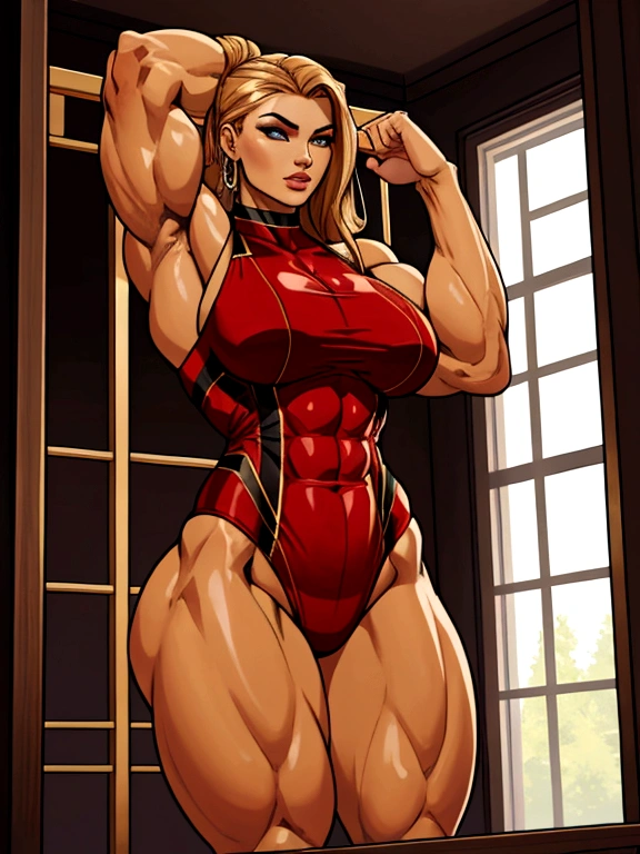 Gaintess woman use serum to grow huge muscle