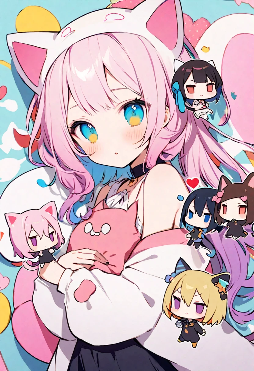 masterpiece, Highest quality, Illustration of the novel, High resolution, 18+ Adult content, Sensual, Intimate, Emotional, Passionate, romantic, sweet, Adorable, Innocent, Pure, Charmな, Charmな, Charm, mysterious, Charmな, Charmな, Immersive, Charmな, dream-like, Surreal, Imaginative, Whimsical, Artistic, Avant-garde, timeless, elegant, Sophisticated, chic, Sophisticated, personality, original, CharmなBREAK ((chibi,Cute Lori:1.3)), ((Cat costume:1.3)),