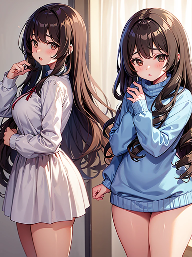 White long straight、Bangs tail、Poor milk、sweatshirts、Moe Sleeves、Otaku girl、Weak gas、composer、Ice Beauty、Single parent、Psychological trauma、Poor physical strength、photophobia、extra very long hair、long sideburn