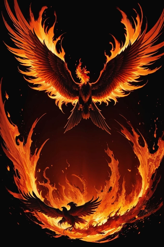 silhouette of a phoenix in flames with wings open with the Prime Video logo below