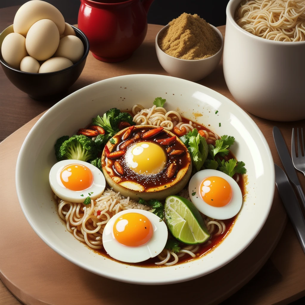 Highest Quality, Best Work, Masterpiece, RAW Photo Effect, Realistic Photo Effect, Super High Detail, Super Fine, Pastry with Triangle on Banana Leaf, Pastry with Sticky Rice, Shiitake Mushrooms, Shrimp, Egg Yolk, Pork Belly, , Pan Renwei Style, Triangle, Mashed, 5 D,