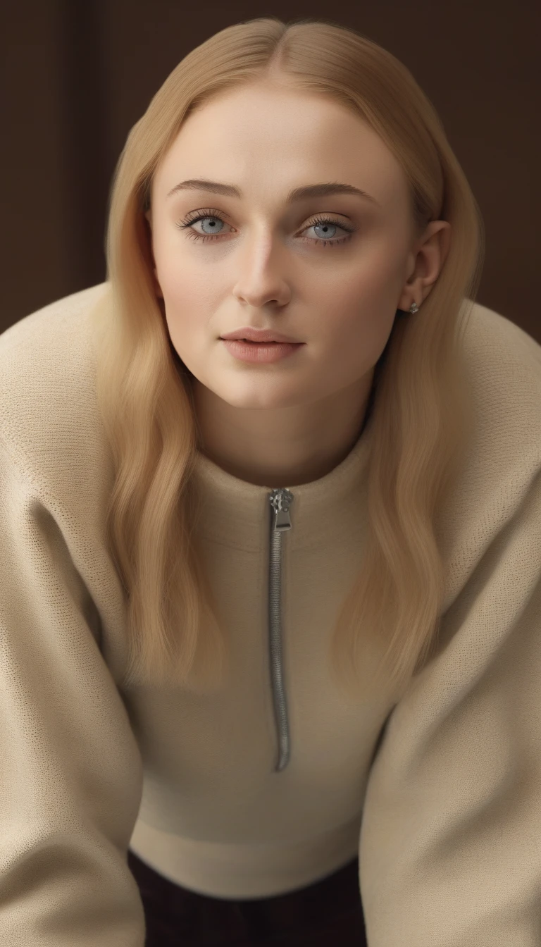 SophieTurner,masterpiece,beautiful,extremely detailed,(ultra high res),(8k UHD best quality), (realistic, photo-realistic:1.37), depth_of,field, blurry_background, photo_inset,Dramatic lighting,reference_inset,photo_background,brown_eyes,photorealistic,looking_at_viewer,1girl,shiny skin,detailed skin,(((sweater)))