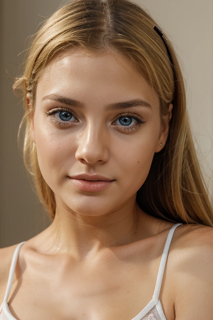 realistic , hight quality , sexy girl cute face , blonde with blue eyes , attractive , realistic HD hispanic , Latina girl ,