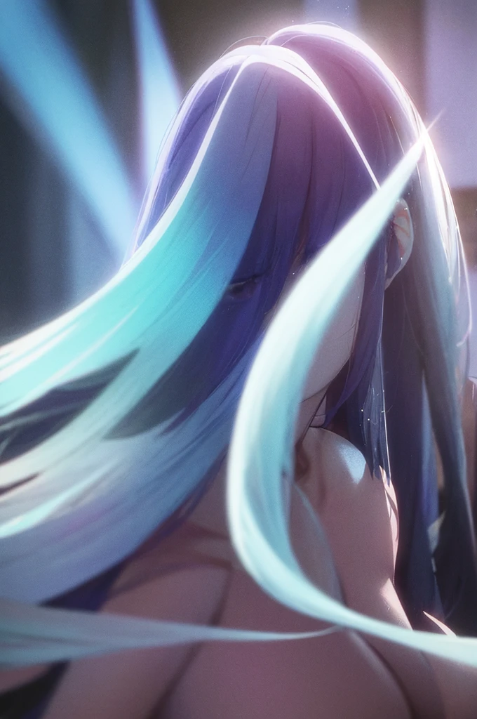 Highest quality、Ultra-high quality、woman、Completely naked、Dark purple hair、Star Eyes、White stars in the pupils of both eyes、Large Breasts、woman器、Nipples get erect、Bathroom