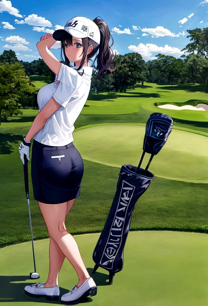 woman　golfer　Golf course　最強のgolfer　